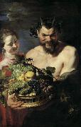 Satyr und Madchen mit Fruchtekorb Peter Paul Rubens